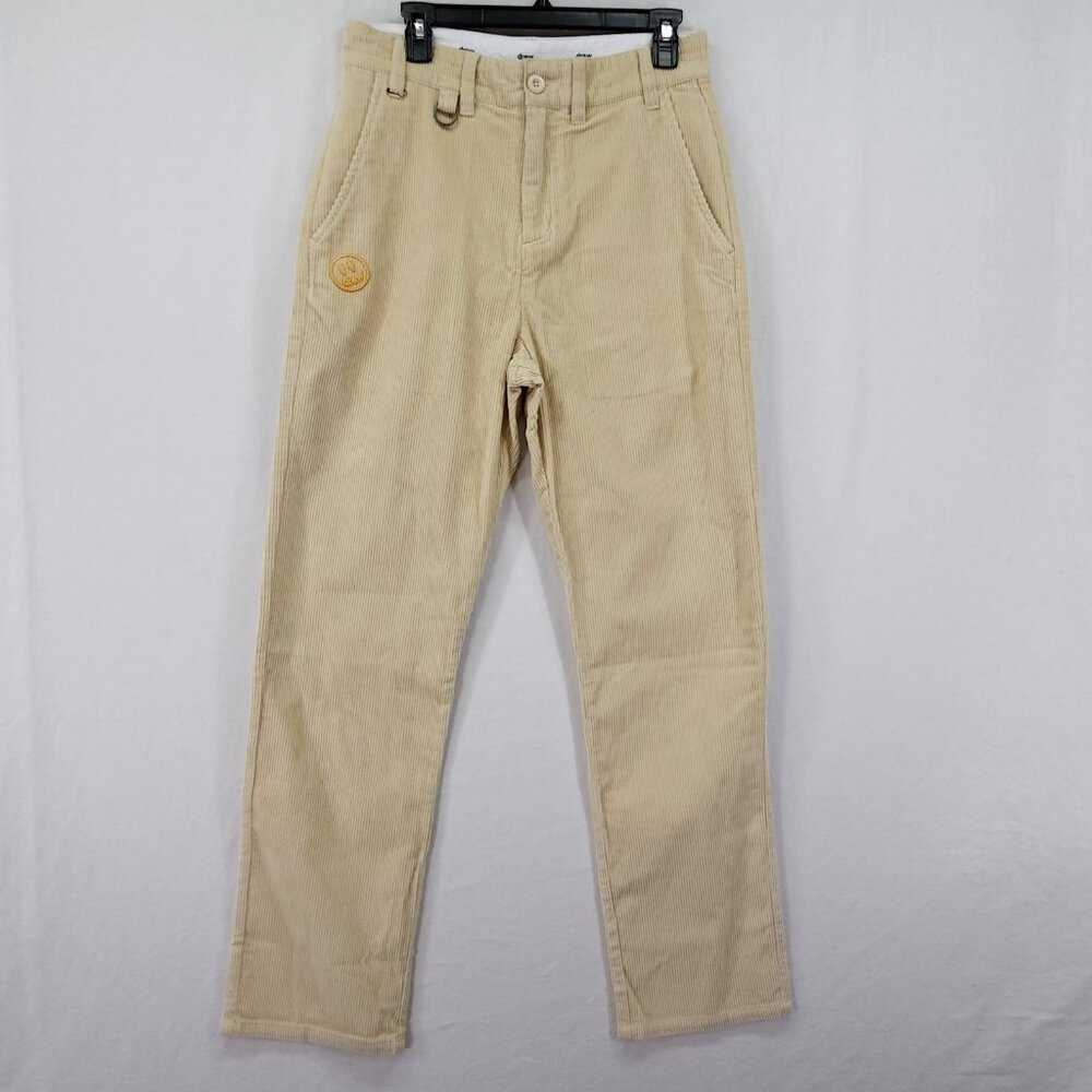 Drew House Corduroy Straight Pants Size 30 Beige Yellow Smiley Face Embroidered